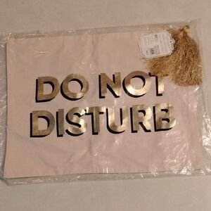 Blush and gold 'Do Not Disturb' Pillow Cover n